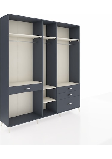Hyperion Dolap 7 Raflı 4 Çekmeceli 3 Askılı 220x44x243 Antrasit-aytaşı/antrasit Aytası/antrasıt Hyperion Dolap 7 Raflı 4 Çekmeceli 3 Askılı 220x44x243 Antrasit-aytaşı/antrasit Aytası/antrasıt