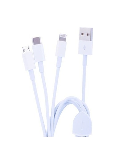Ally Ma039-A Usb Kablo Micro-Usb, Type C - Apple iPhone Uyumlu Lightning 3In1-Beyaz