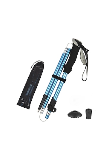 Hymark Trekking Hafif Katlanabilir 105-125cm Dağcı Doğa Kamp Yürüyüş Batonu Açık Mavi