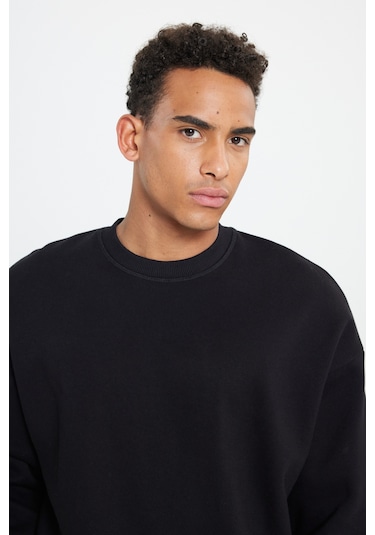 AC&Co / Altınyıldız Classics Erkek Sıyah Oversize Fit Bol Kesim Pamuklu İçi Polarlı Bisiklet Yaka Sweatshirt Siyah AC&Co / Altınyıldız Classics Erkek Sıyah Oversize Fit Bol Kesim Pamuklu İçi Polarlı Bisiklet Yaka Sweatshirt Siyah