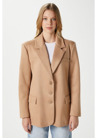 Kadın Thomas Süet Taba Blazer Ceket: Taba