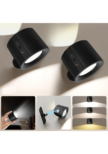 Liangmei Modern Manyetik Dokunmatik Led Duvar Lambası Şarj Ahşap