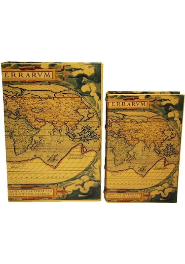 Himarry Kutu Kitap Harita 2'li Set Dekoratif Knm-c0141