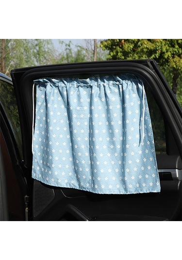 Araba Isı Yalıtımı Karartma Karikatür Pamuk Güneşlik Mavi Çiçek