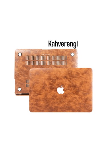 Macbook Air Kılıf 13 İnç Deri Leat01 Eski Usb'li Model 2010-2017 A1369 A1466 İle Uyumlu Kahverengi