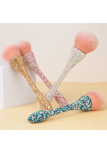 Profesyoneller Çivi Sanat Fırça Lüks Glitter Kolu Tırnak Fırçası Toz Temizleme 04