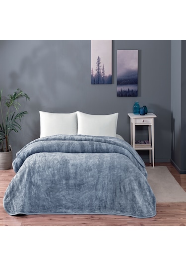 Taç Midnight Çift Kişilik Battaniye Mavi 000000001500219755 Mavi