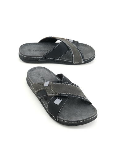 Gezer Yazlık Erkek Suni Deri Neosoft Rahat Taban Günlük Terlik Gt1yme.13015.07.010.0c Siyah