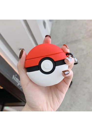 Microsonic AirPods Pro Kılıf Cartoon Figürlü Silikon Pokeball