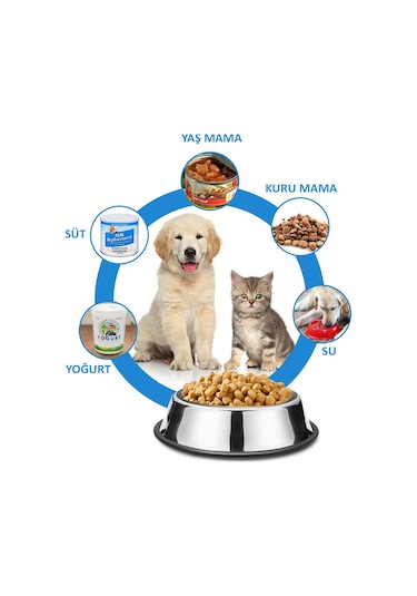 Noyisk Kedi Köpek Mama ve Su Kabı 2 Adet 18 CM