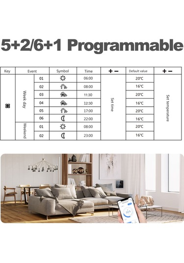 Ranyeek Siyah Su Isıtma Akıllı Termostat, 3a Tuya App Programlanabilir, Dokunmatik Ekran, Ses Kontrolü, Wifi İle Sıcaklık Kontrol Paneli