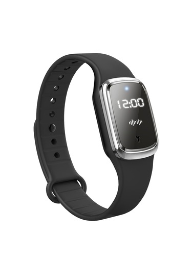 Aubyhe M2 Ultrasonik Kovucu Bileklik, Saat Fonksiyonlu, Çocuk-yetişkin-hamile Uygun, Siyah Silikon Metal, 7 Gün Kullanim Süresi