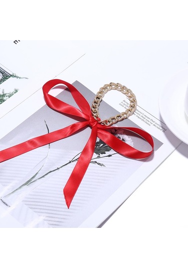 Homyl Bohem Sevimli Kurdele Ilmek Zincir Bağlantı Kırmızı Kırmızı