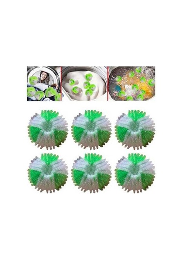 Ulzyvf 6 Adet Yıkayıcı Topu - Kıyafet Tüy Ve Lif Temizler, Yeniden Kullanılabilir Beyaz-yeşil Beyaz - Yeşil