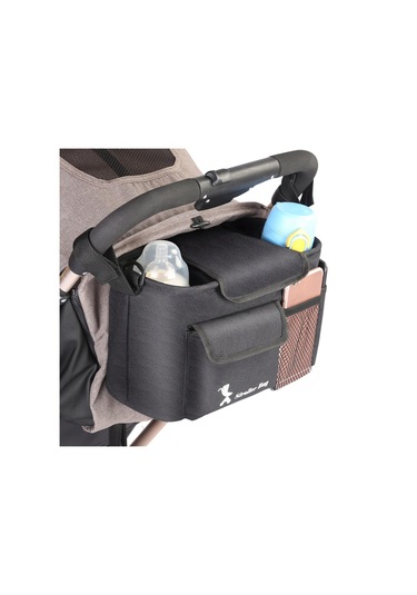 Vkemall Bebek Arabası Düzenleyici Çanta Evrensel Bebek Arabası Saklama Çantası Çıkarılab Siyah