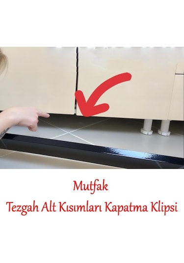 Alüminyum Baza Klipsi Mutfak Dolap Tezgah Alt Kısım Kapatma Klips