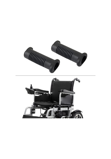 Tekerlekli Sandalye Kolu Sapları Kaymaz Rahat Kavrama Siyah 2'li