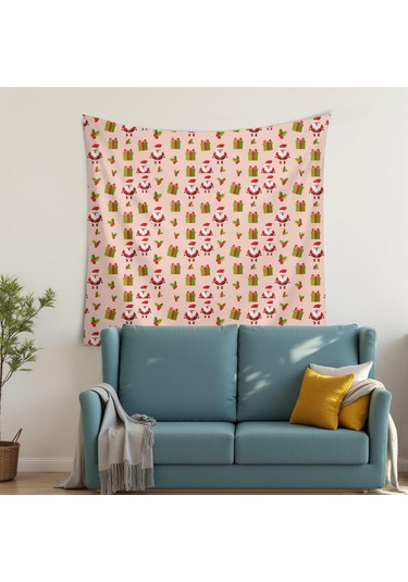 Noel Desenli 50x50 İnç Kare Duvar Halısı, Oturma Odası, Yatak Odası Ve Genç Odası İçin