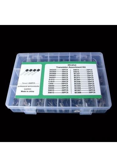 Ebitda 840 Adet Npn/pnp Güç Transistörü Seti - Siyah Plastik Ve Metal Kasa, 260g Ağırlık, Tam Koleksiyon