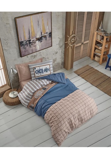 Cotton Box Genç Odası Tek Kişilik Nevresim Takımı Ocean Lacivert