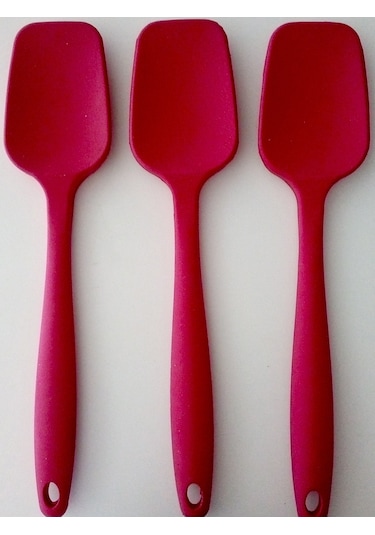 Pink Rose Büyük Boy Silikon Spatula Kırmızı 3'lü