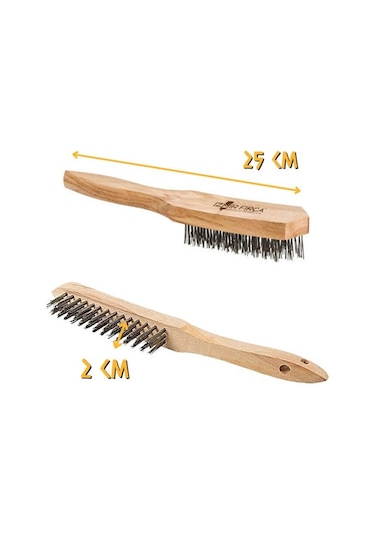 İzmir Fırça Ahşap Saplı Çelik Tel Fırça No: 3