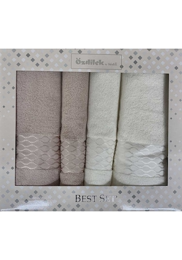 Özdilek Elissa Best Set Hamam Takımı (Banyo Seti) Krem - Bej Krem
