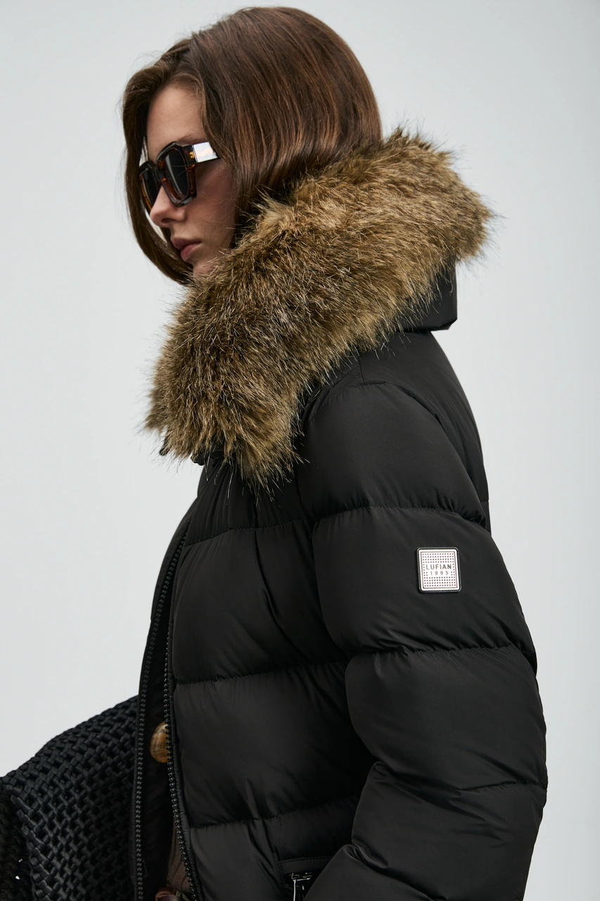 Lufian Eco Kaz Tüyü Kadın Mont Siyah Siyah 122120046100100 Siyah