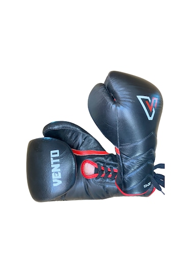 Vento Reaper Bağcıklı Hakiki Deri Boks Ve Kick Boks Eldiveni Siyah Siyah