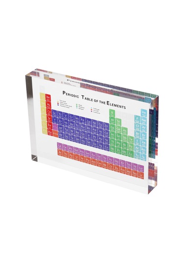 Hombey Kimya Öğeleri Periyodik Tablosu, Akrilik Materyal, Renkli Harfler, Öğrenme Aracı, Masaüstü Dekorasyon, 150x114x20mm Diğer