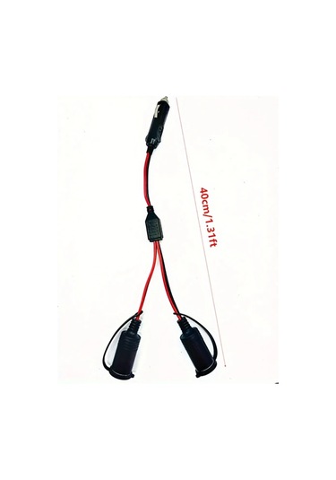 Dashanshop 1 Adet 15a Sigortalı 16awg Uzatma Kablolu 10ft Çift Çıkışlı Araç Çakmaklık Adaptörü 12v 24v Gps Dash Cam