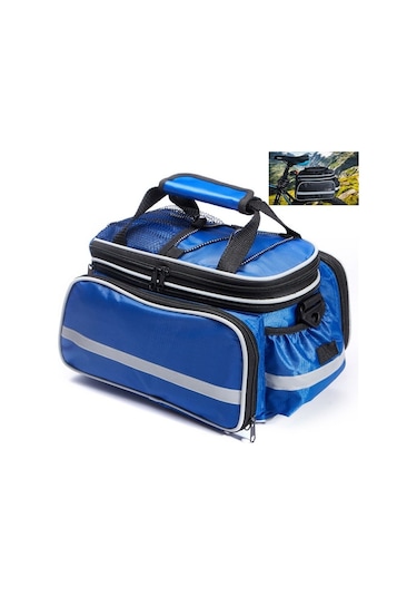 Dağ Bisikleti Arka Raf Su Geçirmez Çanta Mavi