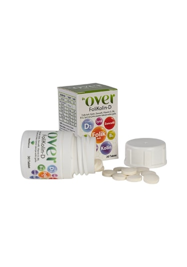 Dr. Over FoliKolin-D Gıda Takviyesi 3 x 30 Tablet