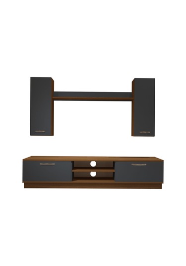 Decoraktiv Eko 5db Mdf Dvd Tv Ünitesi Tv Sehpası Ceviz - Antrasit