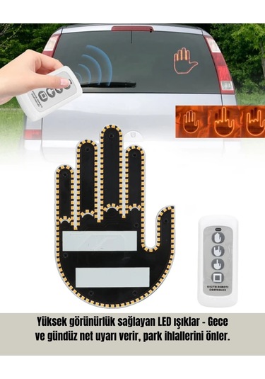 Bfs A Kalite Uzaktan Kumandalı Led Park Uyarı Işığı El Figürlü Model Çok Renkli