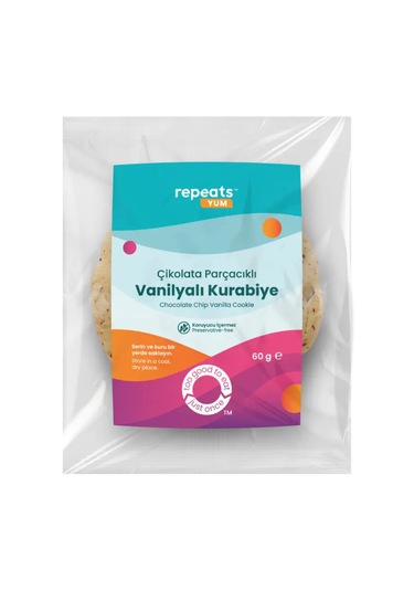 Yum Çikolata Parçacıklı Vanilyalı Kurabiye 60gr