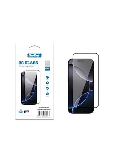 Nihcase Apple Uyumlu iPhone 16 Pro Godes Og Glass Antistatik Temperli Cam Ekran Koruyucu