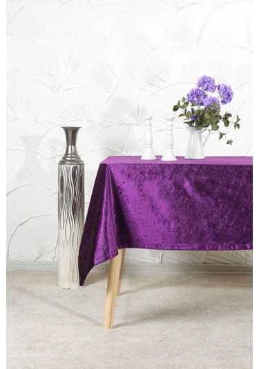 Elart Kadife Masa Örtüsü Dikdörtgen 150x220 Cm Mor Mor