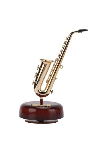 Müzik Kutusu Saksafon Kurmalı Müzik Kutusu Dekoratik Müzik Kutusu
