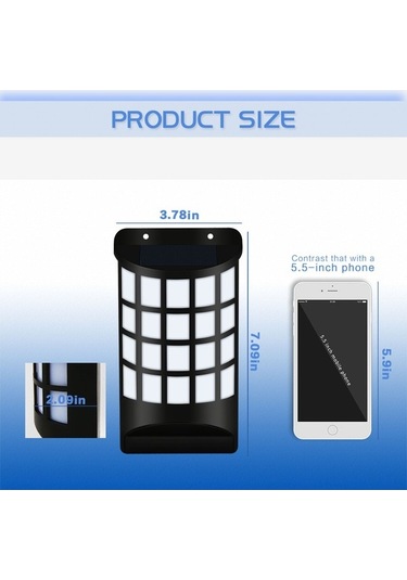 Ebitda Güneş Enerjili Alev Efektli Duvar Lambası - 2000mah Pil, Ip65 Su Geçirmez, Otomatik Aç/kapa