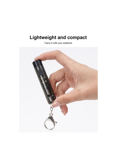 Ranyeek Siyah Anahtar Zinciri Led Feneri, 7 Işık Modu, Acil Işık Ve Işık Sinyali, Su Geçirmez, Type-c Hızlı Şarj, 200mah Pil, Cep Boyutu Siyah