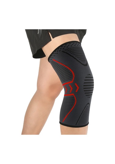 Yuntech01 Koşu, Fitness Ve Spor İçin Esnek Ve Konforlu Dizlik - Tekli Paket, Siyah-kırmızı, L Boy Ab008 Kırmızı