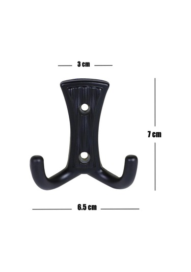 Troy Portmanto Vestiyer Duvar Dolap Elbise Askısı Siyah Metal Kapı Askılığı Askılık 5 Adet Siyah