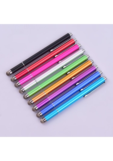 Singree Evrensel 2si 1 Arada Stylus Kalem Fiber Uçlu Disk Uçlu Hassas Dokunmatik Tüm Kapasitif Cihazlar Siyah Pembe 2li Paket