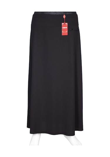 Hesna Kadın Dilşah Battal Beden Krep Çan Süs Cepli Aks Siyah Etek Siyah