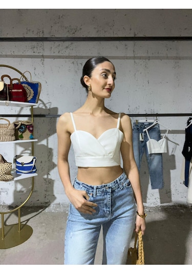Lavessa Beyaz Crop Büstiyer -228 Beyaz