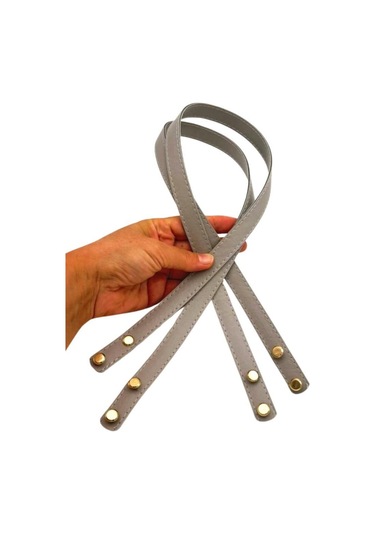 Çanta Aksesuar 70x1.8 Cm Suni Deri Açık Gri Renk Vidalı Çanta Sapı