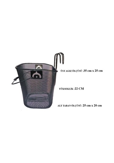 Bisiklet Ön Sepet Askı Kancalı Siyah