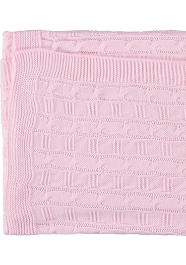 El Örgüsü Triko Bebek Battaniyesi Örgü Yumuşaklığı Şık Uyku Örtüs Pembe