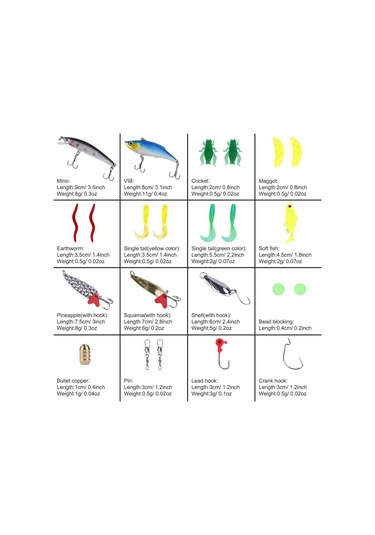 Valkyrie 24 Parça Sahte Olta Yem Ve Aksesuar Seti Silikon Rapala Jig Kaşık